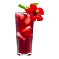 3D Rendering of a Rose Berry Cocktail Juice in a Glass Transparent Background png