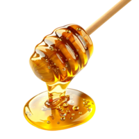 3D Rendering of a Honey dripping from a wooden spoon Transparent Background png