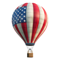 3D Rendering of a Air Balloon with USA Flag on it Transparent Background png
