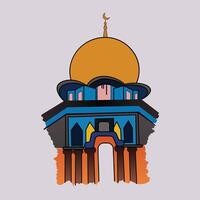 islamic mosque muslims for prayers illustration vector