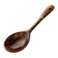 3D Rendering of a Wooden Spoon on Transparent Background png
