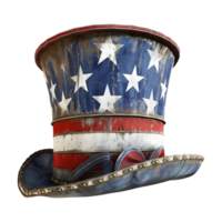 3D Rendering of a Cowboy Hat with USA Flag on it on Transparent Background png