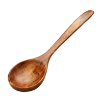 3d representación de un de madera cuchara en transparente antecedentes png