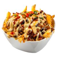 3D Rendering of a Chili Cheese Fries on Transparent Background png