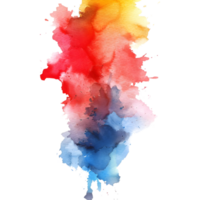 3d tolkning av en färgrik vattenfärg textur på transparent bakgrund png