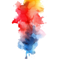 3D Rendering of a Colorful Watercolor Texture on Transparent Background png