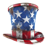 3d tolkning av en cowboy hatt med USA flagga på den på transparent bakgrund png