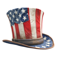 3d le rendu de une cow-boy chapeau avec Etats-Unis drapeau sur il sur transparent Contexte png