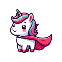 cute unicorn hero icon character png