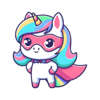 cute unicorn hero icon character png