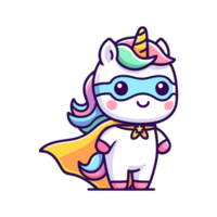 cute unicorn hero icon character png
