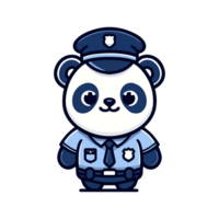 cute panda police icon character cartoon png