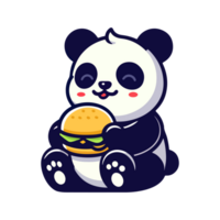 süß Panda Essen Hamburger Symbol Charakter Karikatur png