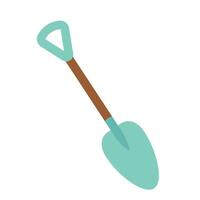 Shovel isolated on white background. Colored illustration. Gardening concept. Tool for horticulture, agriculture, farming. illustration. Cartoon design for poster, icon, card, logo, label. vector