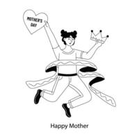 Trendy Happy Mother vector