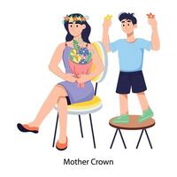 Trendy Mother Crown vector