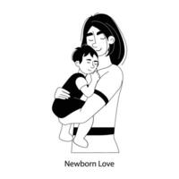 Trendy Newborn Love vector