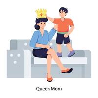 Trendy Queen Mom vector