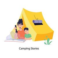 Trendy Camping Stories vector
