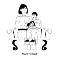 Trendy Mom Portrait vector