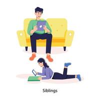 Trendy Siblings Concepts vector