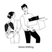 Trendy Home Shifting vector