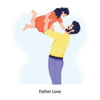 Trendy Father Love vector