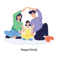 Trendy Happy Family vector