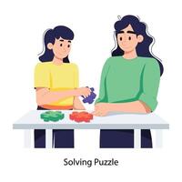 Trendy Solving Puzzle vector