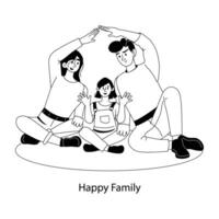 familia feliz de moda vector
