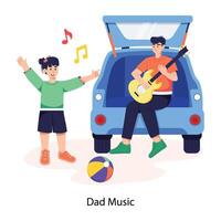 Trendy Dad Music vector