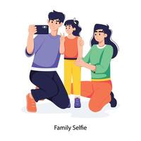 de moda familia selfie vector