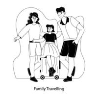Trendy Family Travelling vector