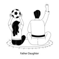Trendy Father Daughter vector