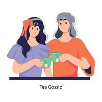 Trendy Tea Gossip vector