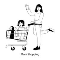 de moda mamá compras vector