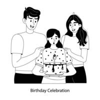 Trendy Birthday Celebration vector