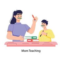 Trendy Mom Teaching vector