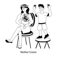 Trendy Mother Crown vector