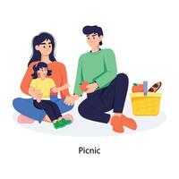 Trendy Picnic Concepts vector