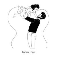 Trendy Father Love vector