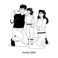 Trendy Family Selfie vector