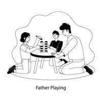 Trendy Father Playing vector