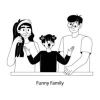 Trendy Funny Family vector