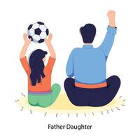 Trendy Father Daughter vector