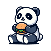 süß Panda Essen Hamburger Symbol Charakter Karikatur png