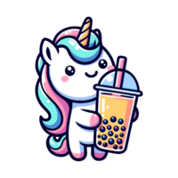 carino unicorno potabile boba icona personaggio png