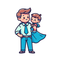 cute father hero concept for father's day icon character cartoon png