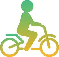 man riding bicycle silhouette icon image. Simple editable EPS file vector