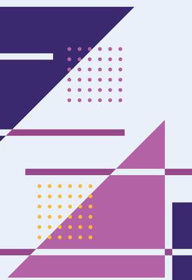 a purple and yellow geometric pattern with dots
